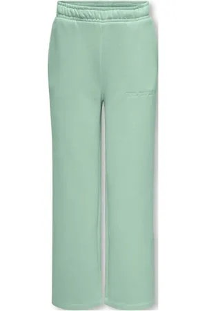 ONLY KIDS GIRL wide leg sweatpant groen Broek Effen