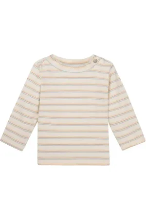 Noppies Baby longsleeve beige Jongens/Meisjes Katoen Ronde hals Streep
