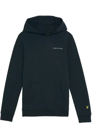 Lyle & Scott Hoodie Sweater Blauw Jongens Katoen Capuchon Effen