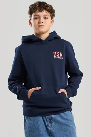 America today Hoodie blauw Sweater Backprint