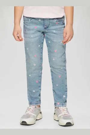 QS by s.Oliver Regular waist regular fit jeans Blauw All over print