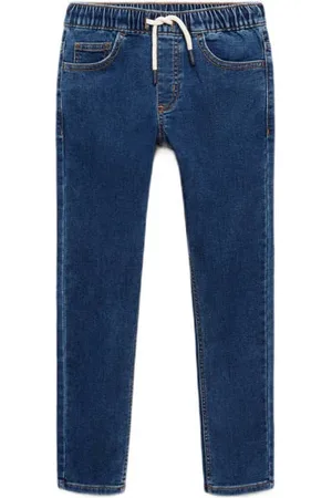 MANGO Regular fit jeans medium blue denim Blauw Effen