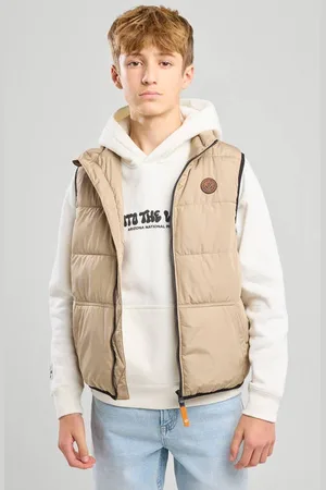 America today Bodywarmer beige Bruin Jongens Polyester Opstaande kraag