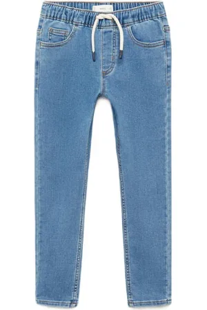 MANGO Regular fit jeans light blue denim Blauw Effen