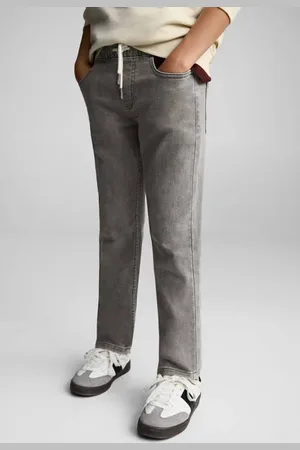 MANGO Regular fit jeans grey denim Grijs Effen