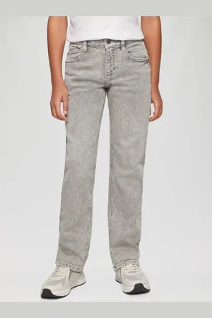 QS by s.Oliver Straight leg waist regular fit jeans Grijs Jongens Stretchdenim
