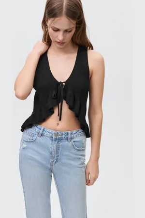 MANGO Mouwloze top Meisjes Viscose V
