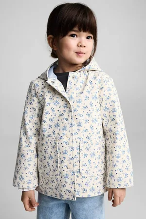 MANGO Jack ecru Jas Meisjes Polyester Capuchon Bloemen