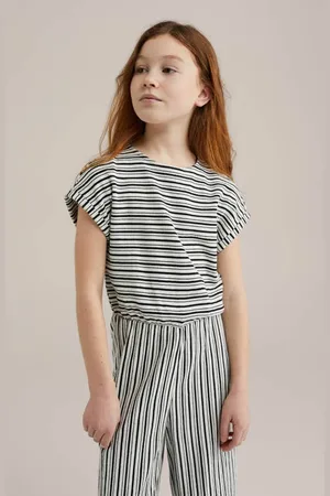 WE Fashion Jumpsuit wit Meisjes Katoen Ronde hals Streep