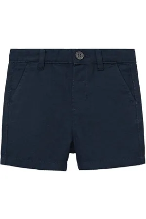 MANGO Chino short Korte broek Blauw Jongens Katoen Effen