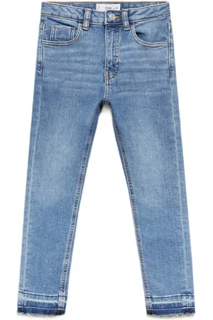 MANGO Skinny jeans medium blue denim Blauw Effen