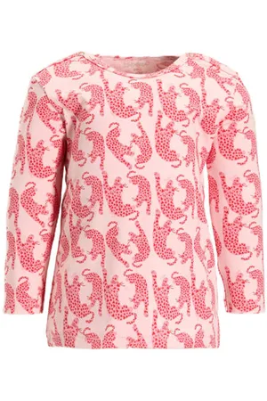Bess Longsleeve Meisjes Stretchkatoen Ronde hals Dierenprint