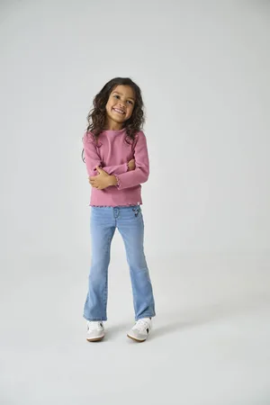 ONLY KIDS MINI flared jeans Blauw Bloemen