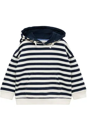 MANGO Hoodie Sweater Blauw Streep