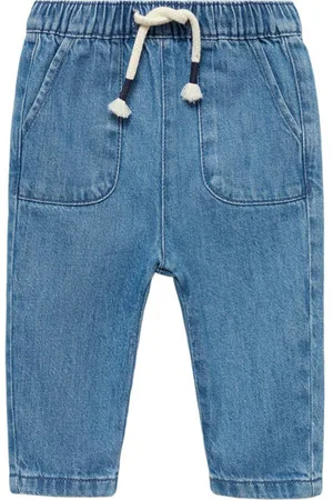 MANGO Slim fit jeans medium blue denim Blauw Effen