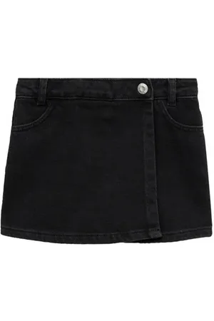 MANGO Skort black denim Rok Zwart Effen