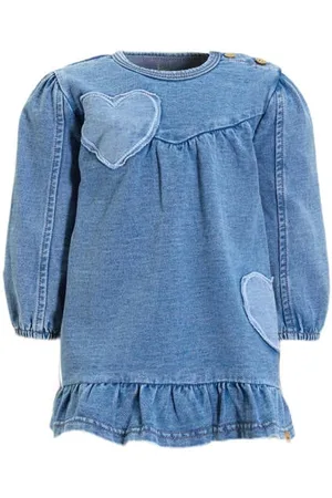 Bess Spijkerjurk blauw Meisjes Jog denim Ronde hals Effen