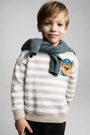 MANGO Paw Patrol sweater lichtbruin Streep