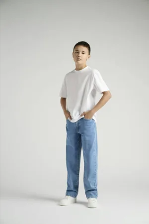 Only & Sons JUNIOR loose fit jeans Blauw Effen