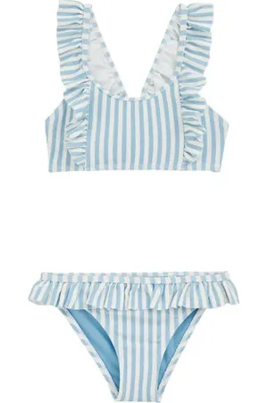 WE Fashion Bikini met ruches Meisjes Polyamide Streep