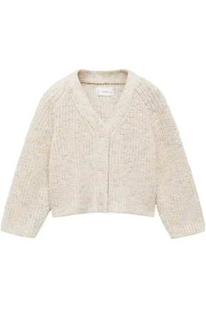 MANGO Vest beige gebreid Meisjes Katoen V