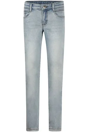No Way Monday Waist slim fit jeans light blue denim Blauw Jongens Stretchkatoen