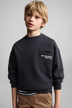 MANGO Sweater Grijs Backprint