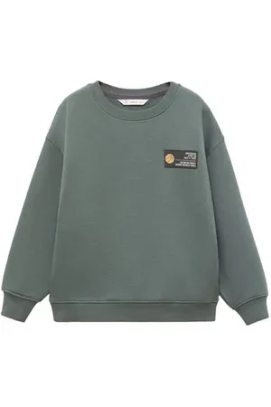 MANGO Sweater groen Backprint