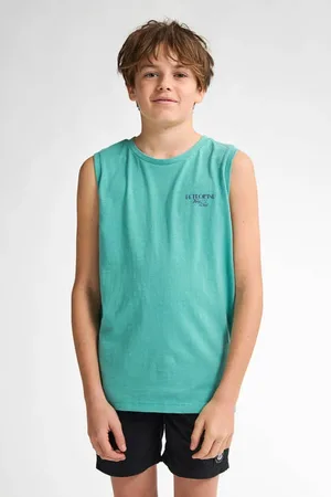 Petrol Industries Singlet petrol Blauw Jongens Katoen Ronde hals Effen