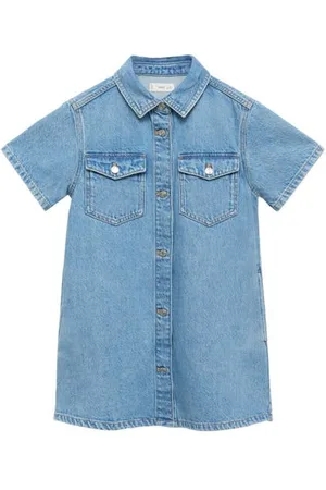 MANGO Blousejurk medium blue denim Blauw Effen
