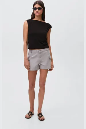MANGO Mouwloze top Meisjes Viscose Boothals Effen