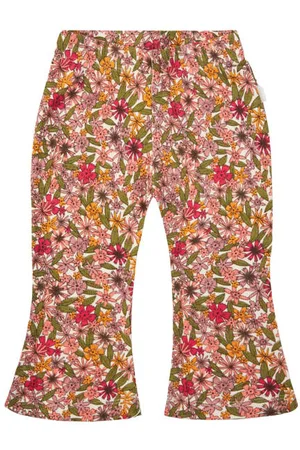 Noppies Baby flared broek roze Meisjes Stretchkatoen Bloemen