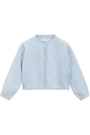 MANGO Vest fijn gebreid Meisjes Katoen Ronde hals Stip