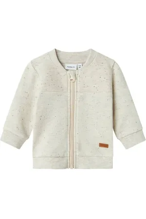 NAME IT BABY sweatvest ecru Jongens Katoen Ronde hals Effen