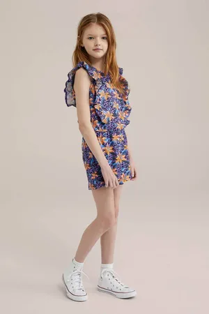WE Fashion Playsuit Multi Meisjes Katoen Ronde hals