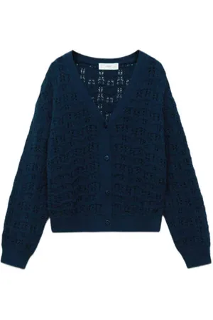 MANGO Gebreid vest Blauw Meisjes Polyester V