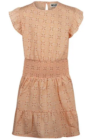 No Way Monday Korte jurk oranje Meisjes Polyester Ronde hals All over print