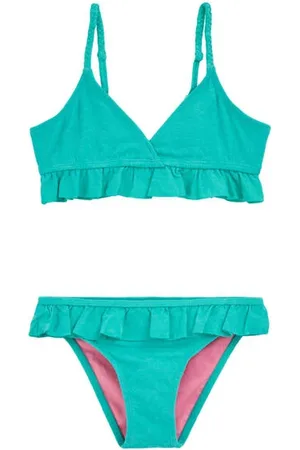 WE Fashion Bikini petrolgroen Blauw Meisjes Polyamide