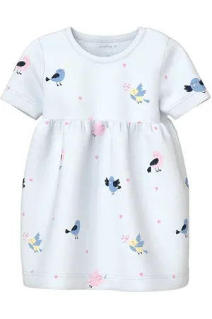 NAME IT BABY korte jurk Meisjes Stretchkatoen Ronde hals Effen