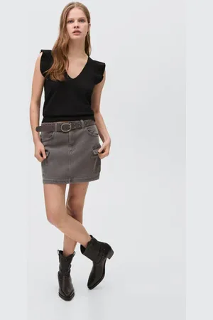 MANGO Mouwloze top fijn gebreid Meisjes Viscose V