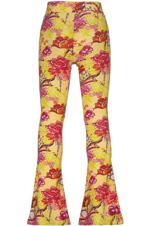 Vingino Flared legging geel Broek Meisjes Viscose Bloemen