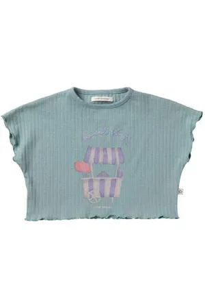 Your Wishes Cropped top Meisjes Stretchkatoen Ronde hals Printopdruk
