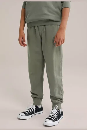 WE Fashion Blue Ridge sweatpant groen Broek Jongens Katoen Effen