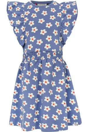 Looxs Little korte jurk Meisjes Stretchkatoen Ronde hals Bloemen