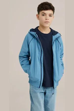 WE Fashion Bad Boys jack blauw Jas Jongens Nylon Ronde hals Effen