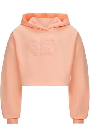 Retour Hoodie roze Sweater Meisjes Katoen Capuchon Tekst