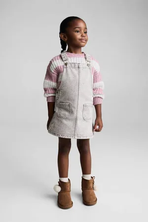 MANGO Spijkerjurk grey denim Grijs Effen