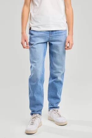 America today Straight leg jeans light blue denim Blauw Effen
