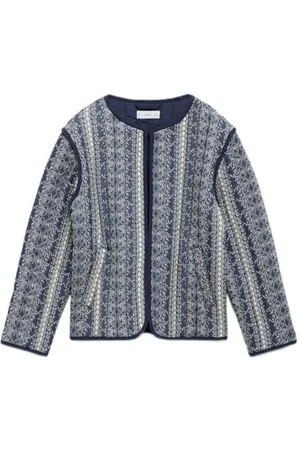 MANGO Jasje voor binnen donkerblauw Meisjes Katoen Ronde hals All over print