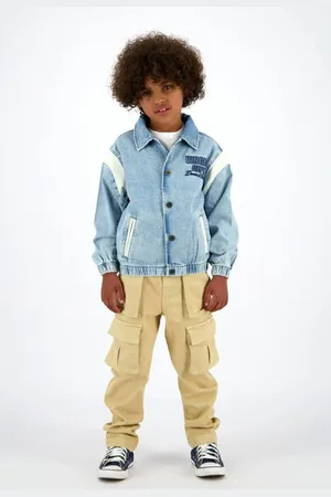 Vingino Spijkerjas light blue denim Blauw Logo